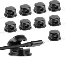 7Mm Spring Cable Holder Clips, 9 Pack Desk Cord Organizer, Black picture