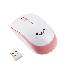 ELECOM 2.4G Wireless, Portable Mobile Smiley-Face Mouse for Medium, Pink picture