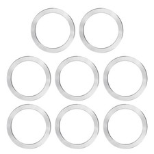Universal CD Stripe Magnetic Adapter Ring, 8 Pcs Sticker Ring, Silver Tone picture