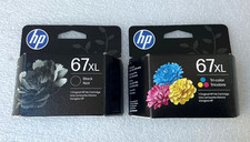 Genuine HP 67XL Black + Tri Color Ink Cartridge Combo NEW Sealed 2/28 picture